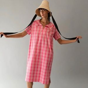 Caron Callahan ARTHUR DRESS bubblegum plaid sml